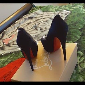Christian Louboutin Blue Open Toe Heels